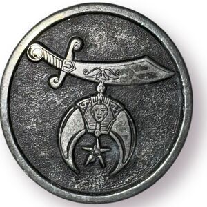 Shriners Club Sword moon Earl P Brown Imperial Office Candidate Belt Buckle Rare